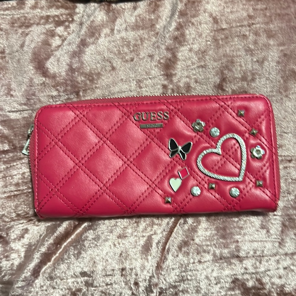 Cute pink guess wallet